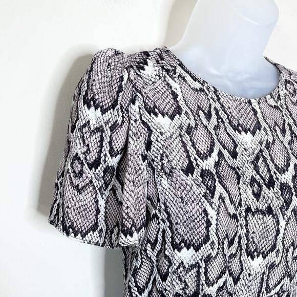 AFRM Jamie Snakeskin Print Open Back Short Sleeve Midi Dress Size Medium - Picture 4 of 9